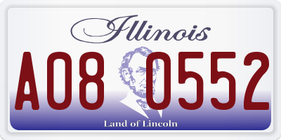 IL license plate A080552
