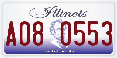 IL license plate A080553