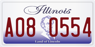 IL license plate A080554