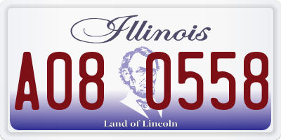 IL license plate A080558