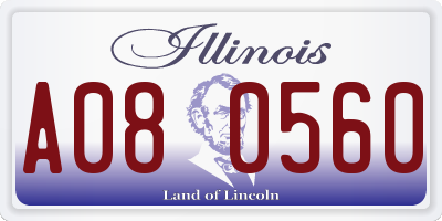 IL license plate A080560