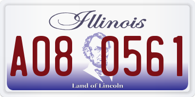 IL license plate A080561