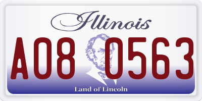 IL license plate A080563
