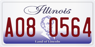 IL license plate A080564