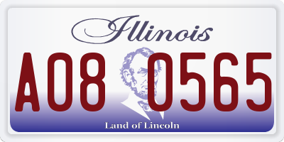 IL license plate A080565