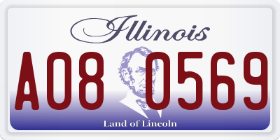 IL license plate A080569