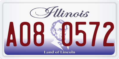 IL license plate A080572