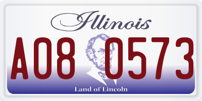 IL license plate A080573