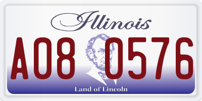 IL license plate A080576