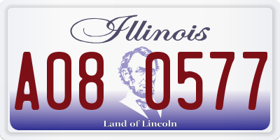 IL license plate A080577