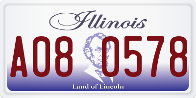 IL license plate A080578