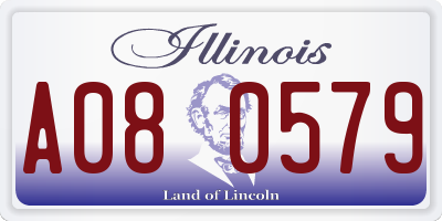 IL license plate A080579