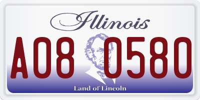 IL license plate A080580