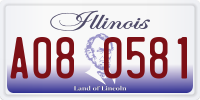 IL license plate A080581
