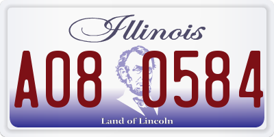 IL license plate A080584