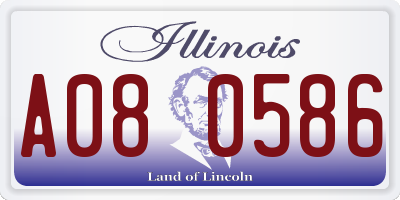 IL license plate A080586