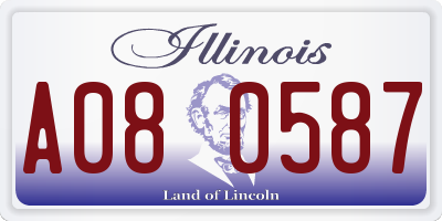 IL license plate A080587