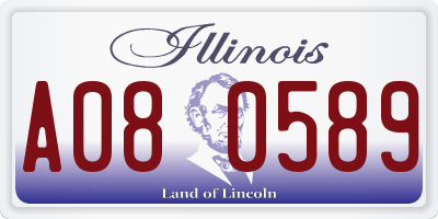 IL license plate A080589