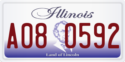 IL license plate A080592