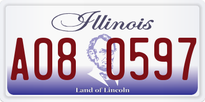 IL license plate A080597