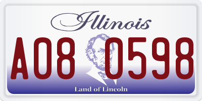 IL license plate A080598