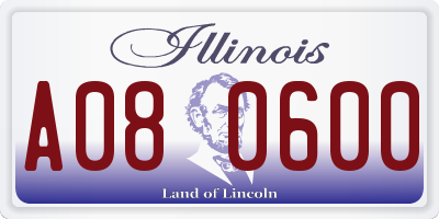 IL license plate A080600