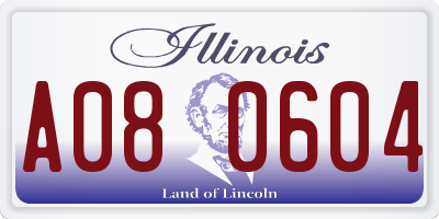 IL license plate A080604