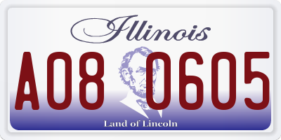 IL license plate A080605