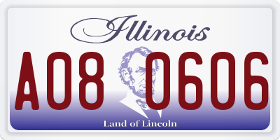 IL license plate A080606