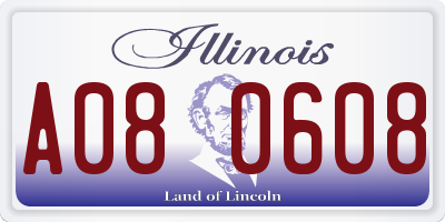 IL license plate A080608