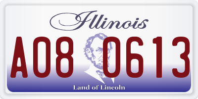 IL license plate A080613