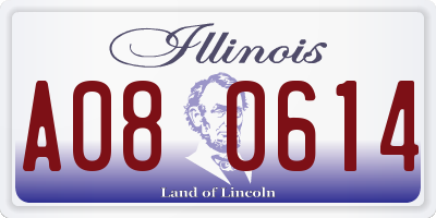 IL license plate A080614