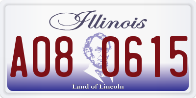 IL license plate A080615