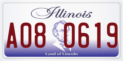 IL license plate A080619