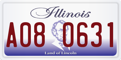 IL license plate A080631