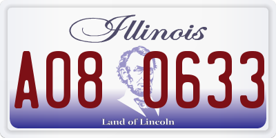 IL license plate A080633