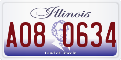 IL license plate A080634