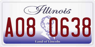 IL license plate A080638