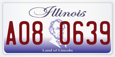 IL license plate A080639