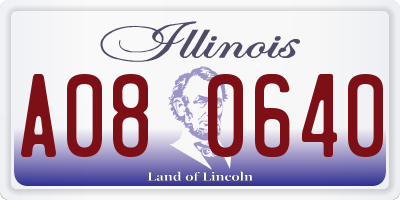 IL license plate A080640