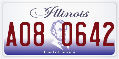 IL license plate A080642