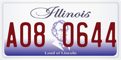 IL license plate A080644