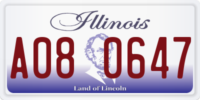 IL license plate A080647