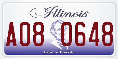 IL license plate A080648