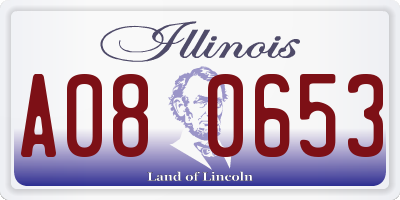 IL license plate A080653