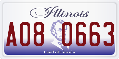 IL license plate A080663