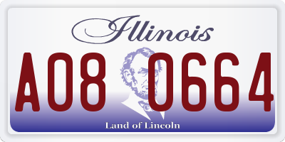 IL license plate A080664