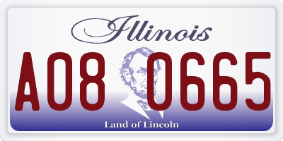 IL license plate A080665