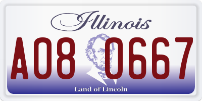 IL license plate A080667