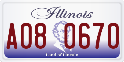 IL license plate A080670